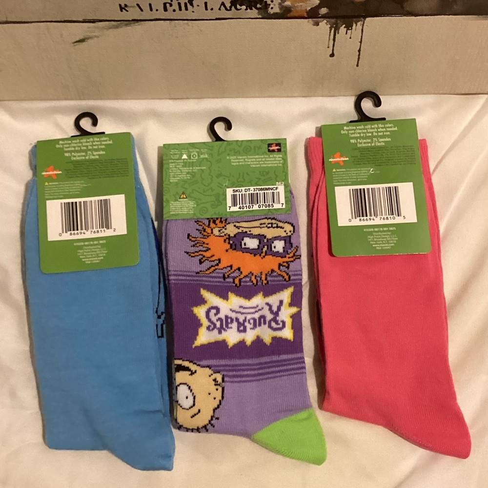 Nickelodeon Rugrats Colorful Crew Socks Trio - Picture 4 of 4